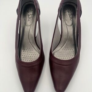 LifeStride Kimberly Soft System Burgundy Cut-Out Pumps Size 7M – Comfort Dress